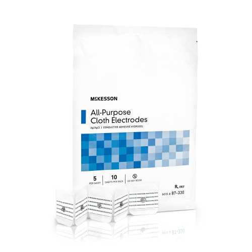 ECG Monitoring Electrode McKesson Cloth Backing Non-Radiolucent Snap Connector 50 per Pack 87-330 Pack of 50