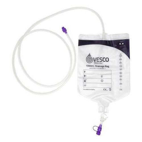 Vesco Medical Enteral Drainage Bag with ENFit Connector, 60'' Tube, 1000 mL, Pack of 1 VED-012EO Vesco Medical™ 1204796_EA