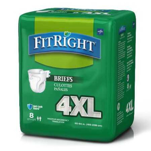 Unisex Adult Incontinence Brief FitRight™ Baribrief 4X-Large Disposable Heavy Absorbency BARIBRIEF Case of 32 BARIBRIEF FitRight™ Baribrief 1005776_CS