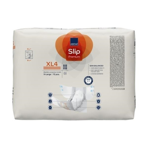 Abena Slip Premium XL4 Incontinence Brief Adult X-Large Unisex Disposable Heavy Absorbency, 1000021294, Case of 48