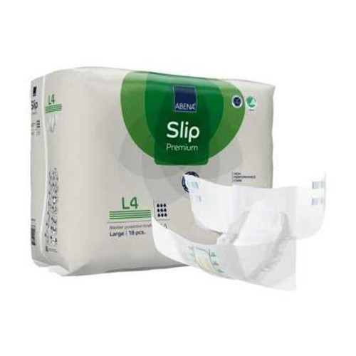Unisex Adult Incontinence Brief Abena® Slip Premium L4 Large Disposable Heavy Absorbency 1000021292 Pack of 18 1000021292 Abena® Slip Premium L4 1218208_PK