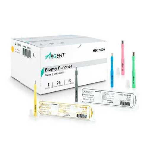 Biopsy Punch McKesson Argent™ Dermal Five 2 mm, Five 3 mm, Five 4 mm, Five 5 mm, and Five 6 mm 16-1317 Box of 25 16-1317 McKesson Argent™ 1175179_BX
