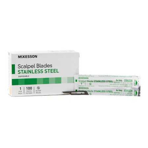 Surgical Blade McKesson Brand Stainless Steel No. 15 Sterile Disposable Individually Wrapped 1642 Case of 5000 1642 McKesson Brand 854371_CS