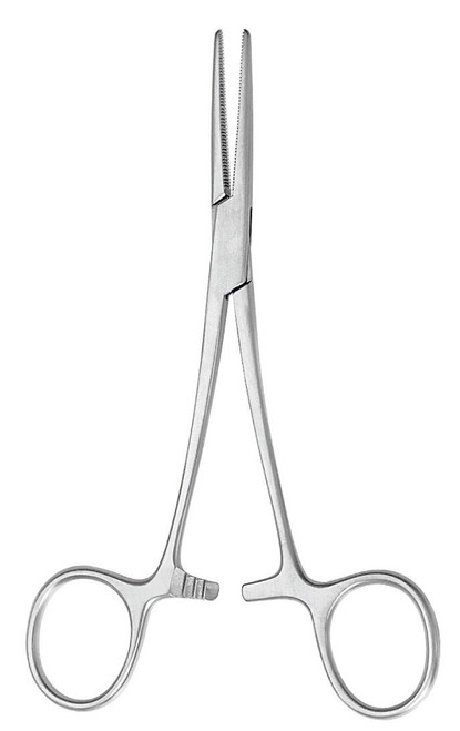 Hemostatic Forceps McKesson Argent Halsted-Mosquito 5 Inch Length Surgical Grade Stainless Steel NonSterile Ratchet Lock Finger Ring Handle Straight 43-1-426 Pack of 1