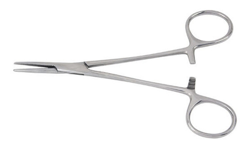 Hemostatic Forceps McKesson Halsted-Mosquito 5 Inch Length Office Grade Stainless Steel NonSterile Ratchet Lock Finger Ring Handle Straight 43-2-426 Pack of 1