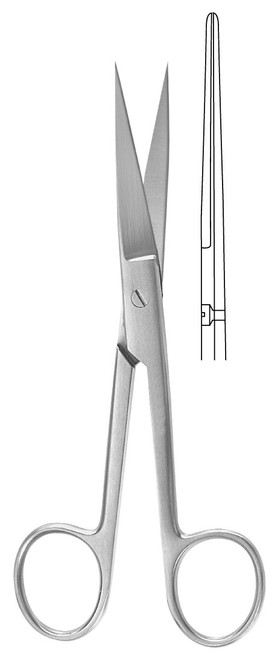 Operating Scissors McKesson Argent 4-1/2 Inch Surgical Grade Stainless Steel Finger Ring Handle Straight Sharp Tip / Sharp Tip 43-1-273 Pack of 1