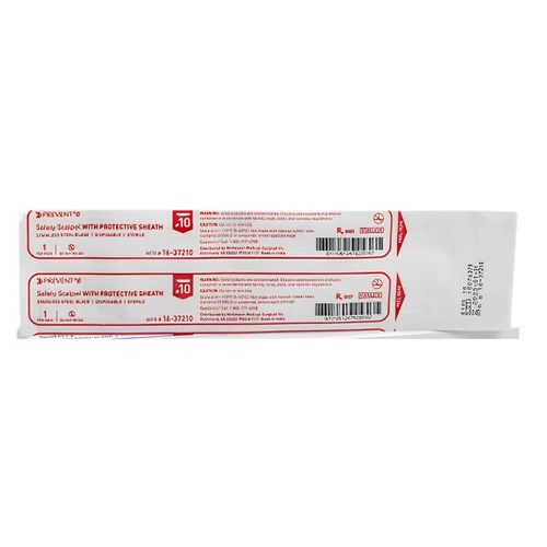 Safety Scalpel McKesson Prevent B No. 10 Stainless Steel / Plastic Classic Grip Handle Sterile Disposable 16-37210 Pack of 1 (1073640_EA)