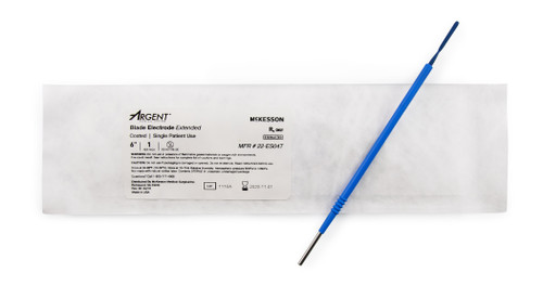 Blade Electrode McKesson Argent Coated Stainless Steel Extended Blade Tip Disposable Sterile 22-ES04T Box of 12
