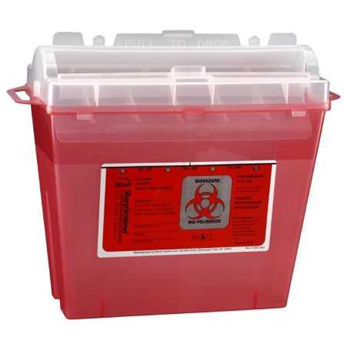 Sharps Container Bemis™ Sentinel Translucent Red Base 10 H x 5-1/4 W x 11 D Inch Horizontal Entry 1.25 Gallon 175 030 Case of 32 175 030 Bemis™ Sentinel 298930_CS Sharps Container Bemis™ Sentinel Translucent Red Base 10 H x 5-1/4 W x 11 D Inch Horizontal Entry 1.25 Gallon 175 030 Case of 32 175 030 Bemis™ Sentinel 298930_CS