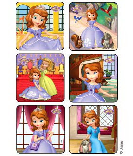 Disney Sofia the First Disney Princess Sticker 2-1/2 in 1518P Roll of 1