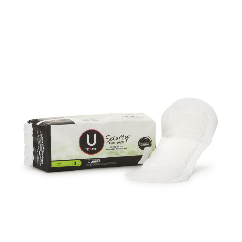 U by Kotex Security Panty Liner Regular Absorbency, 03600001247, Case of 12