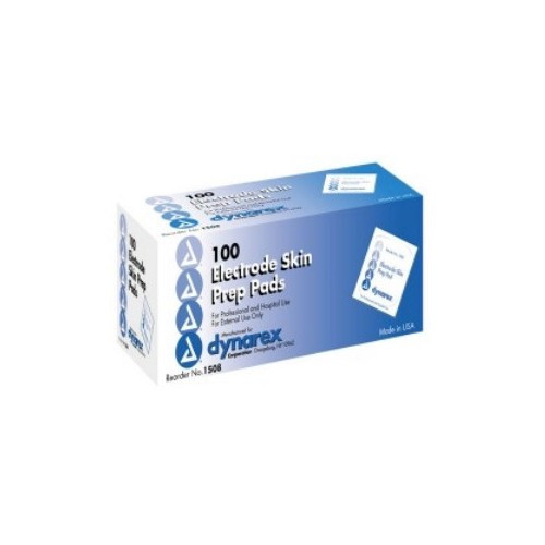 Dynarex Electrode Skin Prep Pad 70% Strength, Individual Packet, 1508, Box of 100