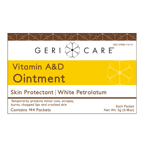 Geri-Care Vitamin A & D Ointment, White Petrolatum 93.5% Strength, Unscented, 5 g, Individual Packet, 144 per Box, Box of 144