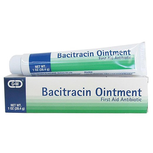 G & W First Aid Antibiotic Bacitracin Ointment, 500 IU / g, 1 oz., Pack of 1