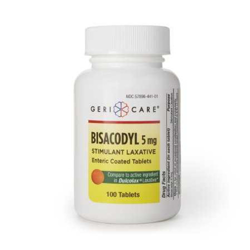Laxative Geri-Care® Tablet 100 per Bottle 5 mg Strength Bisacodyl USP 441-01-GCP Case of 12 441-01-GCP Geri-Care® 633778_CS
