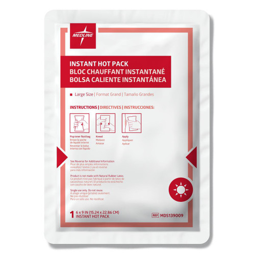 Instant Hot Pack Medline General Purpose Large Plastic / Sodium Acetate Disposable MDS139009 Pack of 1