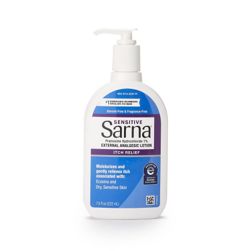 Sarna Sensitive Anti-Itch Lotion, Hydrocortisone 1%, 7.5 oz., Bottle of 1