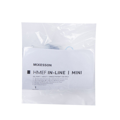 McKesson Heat and Moisture Exchanger with Filter 29.2 mg H?O/L @ VT 500 mL 2.5 cm H?O @ 30 LPM, 16-6220, Case of 50