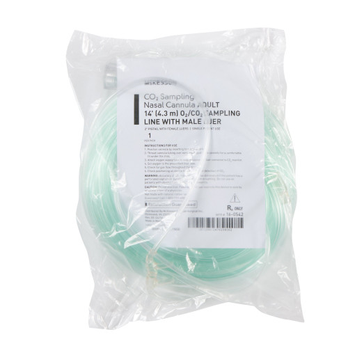 McKesson ETCO2 Nasal Cannula Adult Curved Prongs 14 Foot Tubing, 16-0542, Case of 25