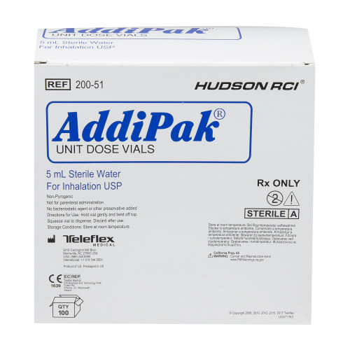 Addipak Sterile Water Liquid 5 mL, HUD20051, Box of 100