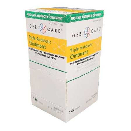 First Aid Antibiotic Ointment 0.9 Gram Individual Packet S143-14-GCP Case of 1728 S143-14-GCP Geri-Care 1220890_CS
