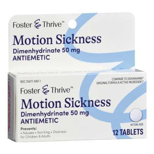 Nausea Relief Foster & Thrive™ 50 mg Strength Tablet 12 per Box 70677108701 Box of 1 70677108701 Foster & Thrive™ 1235083_BX