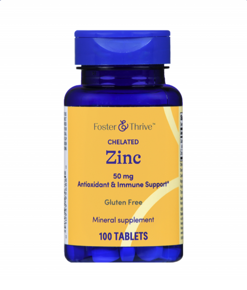 Mineral Supplement Foster & Thrive™ Zinc Gluconate 50 mg Strength Tablet 100 per Bottle Unflavored 01093995688 Bottle of 1 01093995688 Foster & Thrive™ 1238894_BT