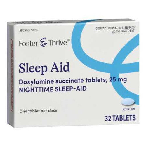 Sleep Aid Foster & Thrive® 32 per Box Tablet 25 mg Strength 70677112901 Box of 1 70677112901 Foster & Thrive® 1238971_BX