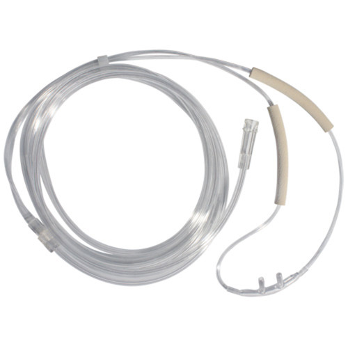 Nasal Cannula with Ear Cushion Adult Curved Prongs 7 Foot Tubing, RES1107EC, Pack of 1