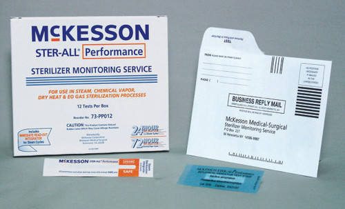 McKesson Sterilizer Monitoring Mail-In Service Steam / EO Gas / Dry Heat / Chemical Vapor 73-PP052, Case of 4