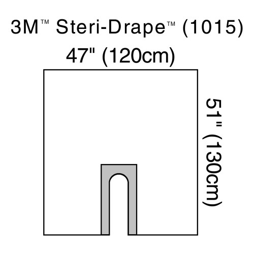 Orthopedic Drape 3M Steri-Drape U-Drape 47 W x 51 L Inch Sterile 1015 Case of 40