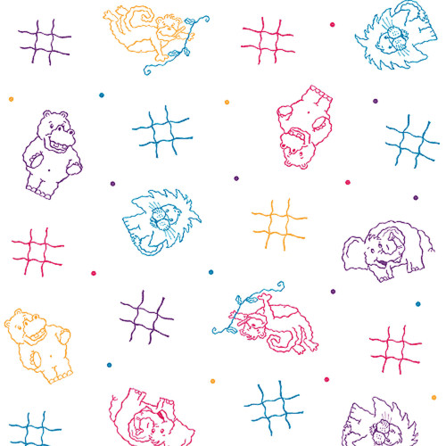 Table Paper Pedia, Pals ,18 in Width, Print (Animal), Crepe, 49005, Roll of 1
