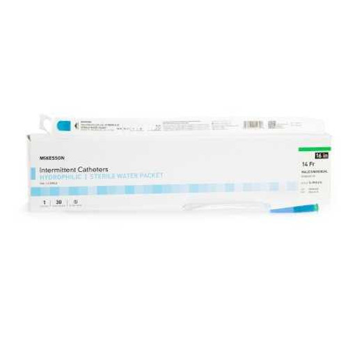 Urethral Catheter McKesson Straight Tip Hydrophilic Coated PVC 14 Fr. 16 Inch 16-MH1614 Pack of 1 16-MH1614 McKesson 1135727_EA