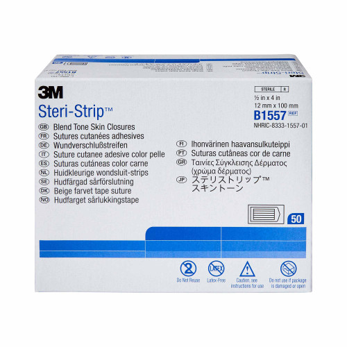 Steri-Strip Skin Closure Strip 1/2 X 4 Inch Nonwoven Material Flexible Strip Tan, B1557, Pack of 1