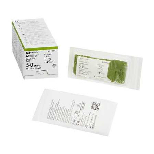 Nonabsorbable Suture with Needle Monosof™~Dermalon™ Nylon P-13 3/8 Circle Precision Reverse Cutting Needle Size 5 - 0 Monofilament SN-5698G Box of 12 SN-5698G Monosof™~Dermalon™ 465232_BX