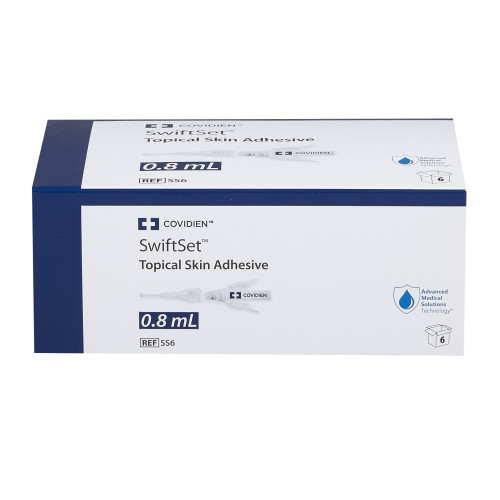 SwiftSet Skin Adhesive 0.8 mL Liquid Precision and Dome Applicator Tip n-Butyl-2 Cyanoacrylate, SS6-, Box of 6