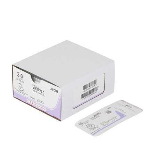 Absorbable Suture with Needle Coated Vicryl™ Polyglactin 910 PS-2 3/8 Circle Precision Reverse Cutting Needle Size 2 - 0 Braided J428H Box of 36 J428H Coated Vicryl™ 1015171_BX