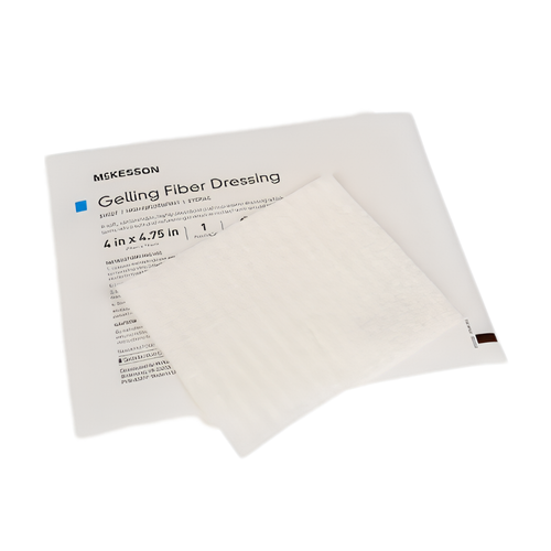 McKesson Gelling Fiber Wound Dressing 4 X 4-3/4 Inch Rectangle Sterile, 87400, Pack of 1