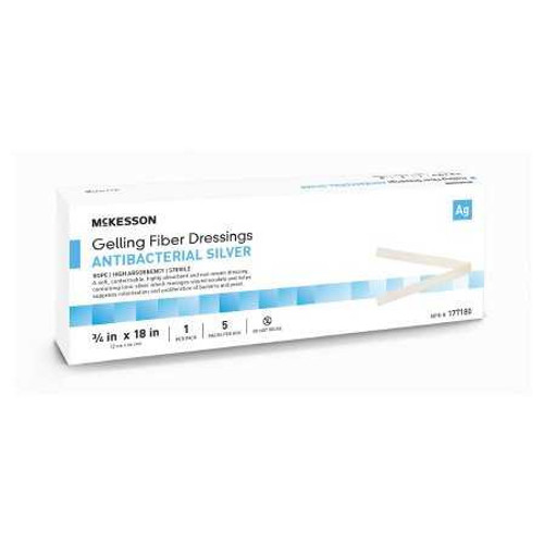 Silver Gelling Fiber Dressing McKesson 3/4 x 18 Inch Rope Sterile 177180 Pack of 1 177180 McKesson 1162310_EA