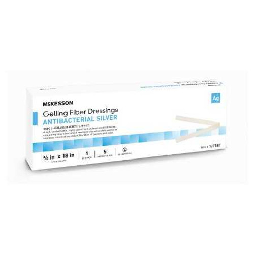 Silver Gelling Fiber Dressing McKesson 3/4 x 18 Inch Rope Sterile 177180 Case of 50 177180 McKesson 1162310_CS