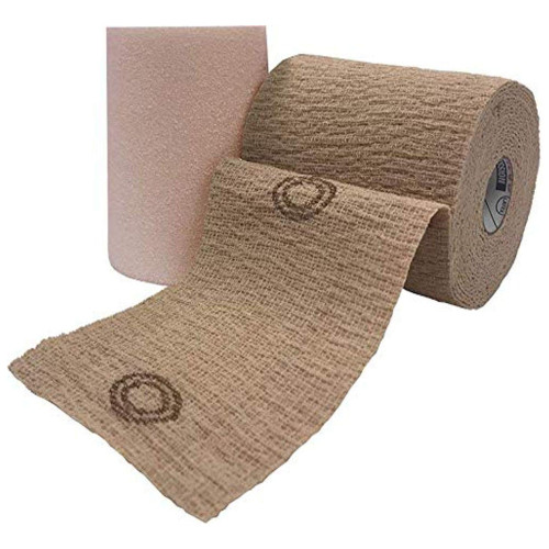 CoFlex TLC Calamine with Indicators 2-Layer Compression Bandage System, 4'' x 6 yd / 4'' x 7 yd, Self-Adherent with Pull On Closure, NonSterile, Case of 8