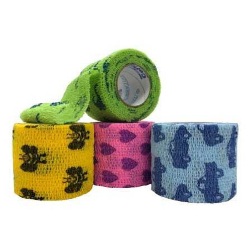 Cohesive Bandage CoFlex® 2 Inch x 5 Yard Self-Adherent Closure Kid Design (Assorted Print) NonSterile 14 lbs. Tensile Strength 55985506 Box of 36 55985506 CoFlex® 810928_BX