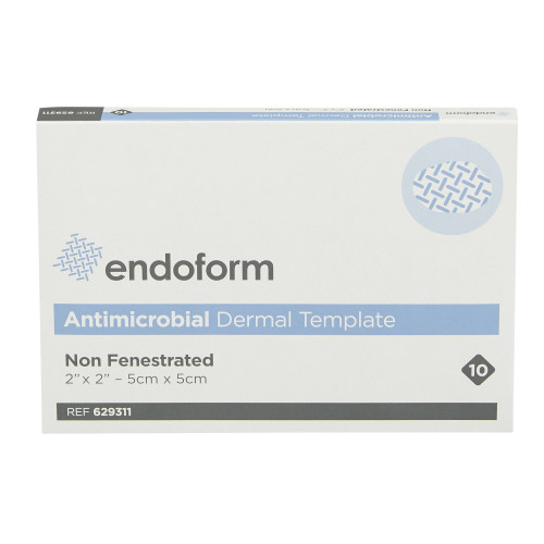 Endoform Antimicrobial Silver Collagen Dressing with ECM 2 X 2 Inch Square Sterile, 629311, Box of 10
