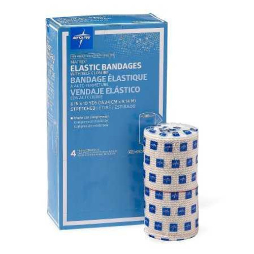 Elastic Bandage Matrix 6 Inch x 10 Yard Double Hook and Loop Closure Natural NonSterile Medium Compression MDS087106LF Pack of 1 MDS087106LF Matrix 447690_EA