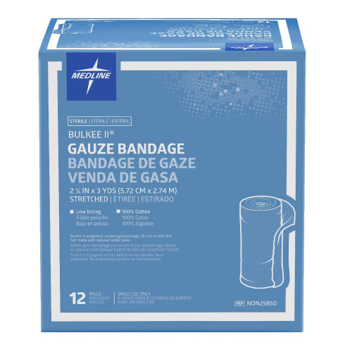 Bulkee II Fluff Bandage Roll 2-1/4 Inch X 3 Yard 6-Ply Sterile 1 per Pack, NON25850, Case of 96