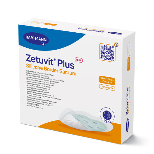 Zetuvit Plus Silicone Border Super Absorbent Dressing Silicone Adhesive 7 X 7 Inch Sacral, 413906, Box of 10