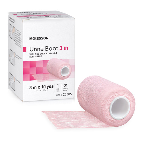 McKesson Unna Boot Zinc Oxide / Calamine 3 Inch X 10 Yard, 2068S, Pack of 1