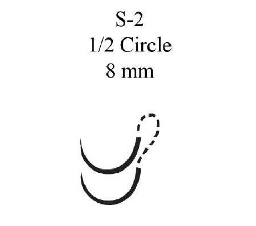 Nonabsorbable Suture with Needle Mersilene™ Polyester S-2 1/2 Circle Spatula Needle Size 4 - 0 Braided 1779G Box of 12 1779G Mersilene™ 3062_BX