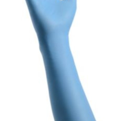 Cardinal Health Decontamination Exam Glove Medium NonSterile Nitrile Extended Cuff Length Fully Textured Blue Chemo Tested, 88NDM, Box of 50