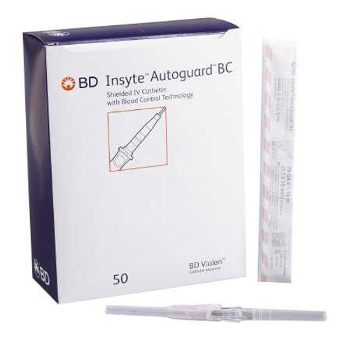 Peripheral IV Catheter Insyte™ Autoguard™ BC 20 Gauge 1.16 Inch Button Retracting Safety Needle 382534 Box of 50 382534 Insyte™ Autoguard™ BC 777594_BX